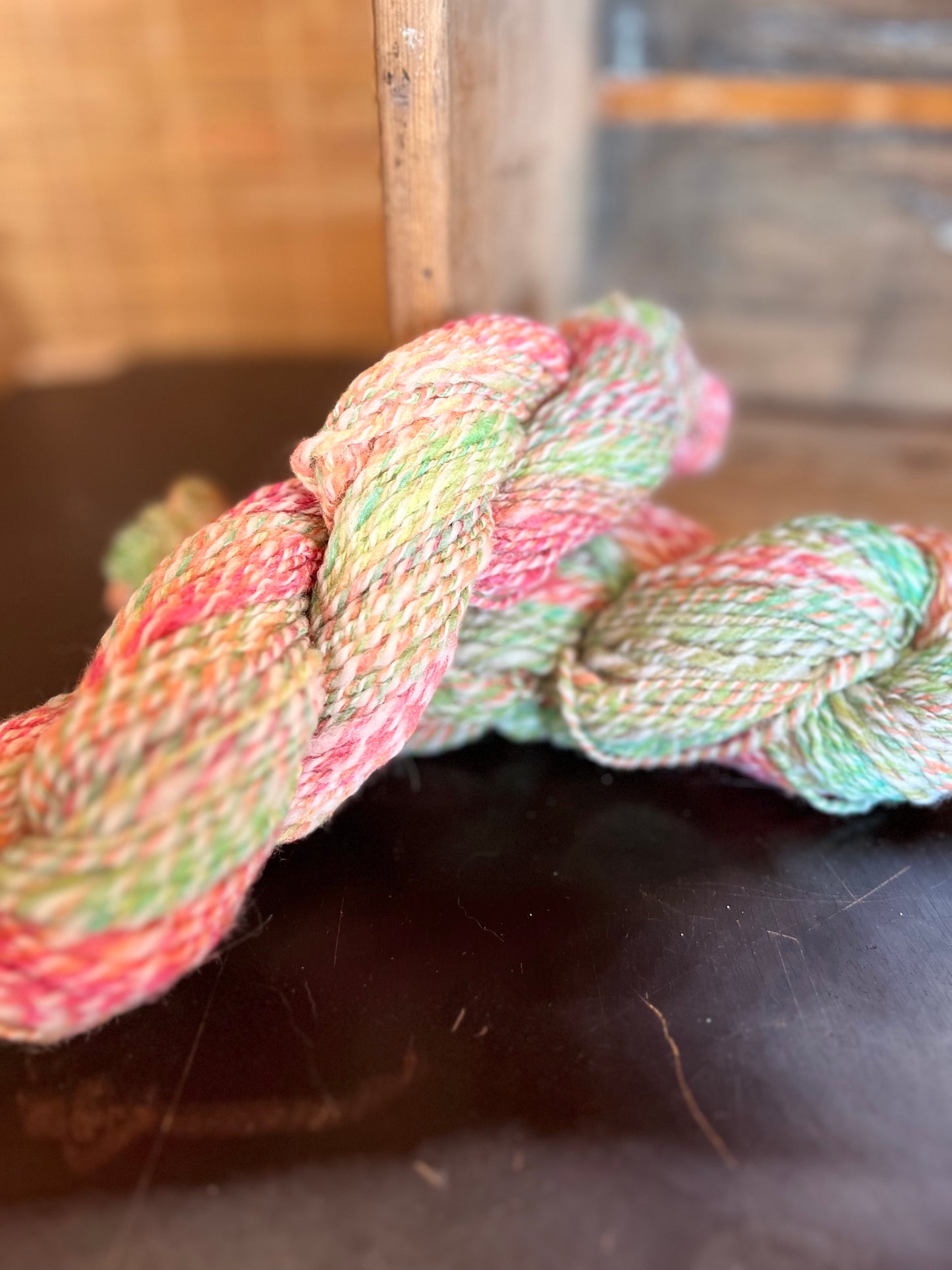 Hand spun alpaca and merino yarn